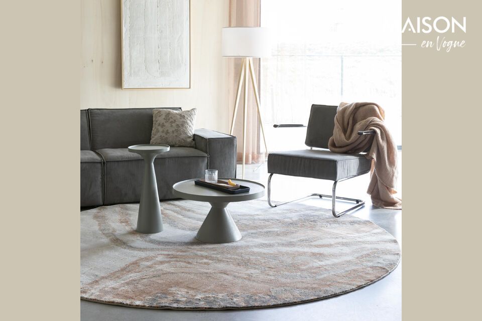 Dit 200 x 200 cm grote vloerkleed is geïnspireerd door de betoverende schoonheid van een