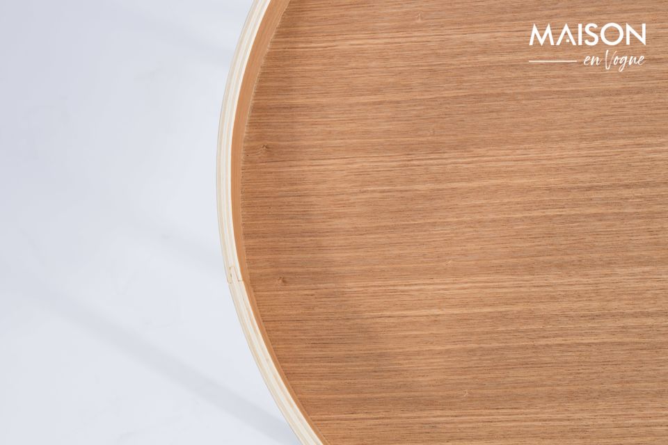 Ronde eikenhouten bijzettafel Oak Tray - 9