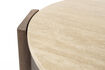 Miniatuur Ronde salontafel 90 cm van travertijn en bruin hout Valcour 7