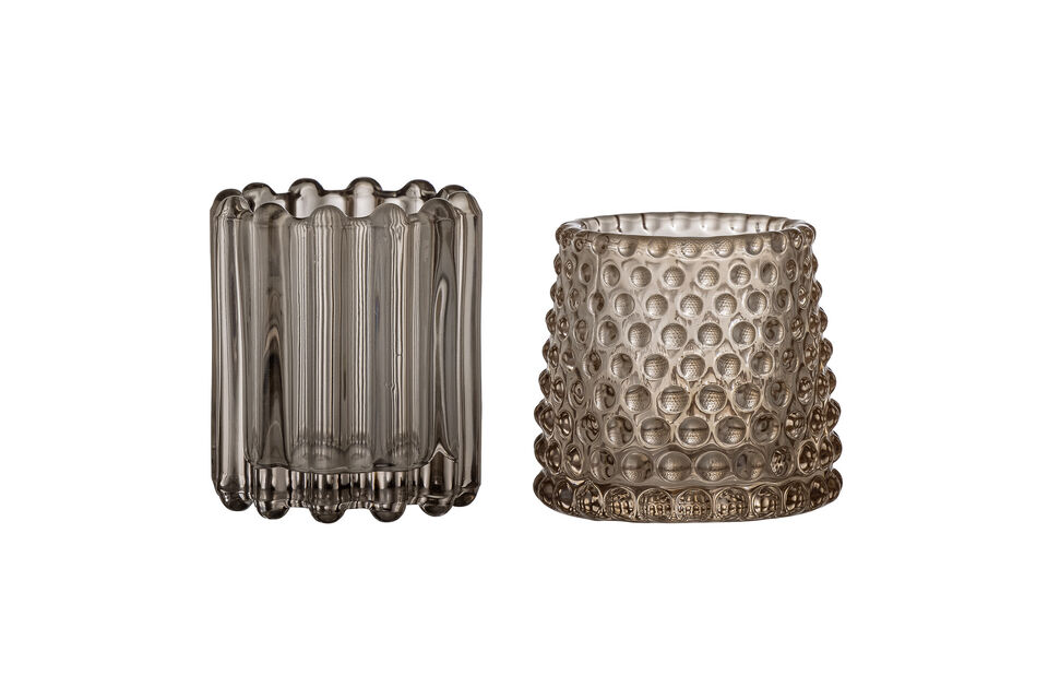 Rosslin Votive, Brown, Glass Bloomingville