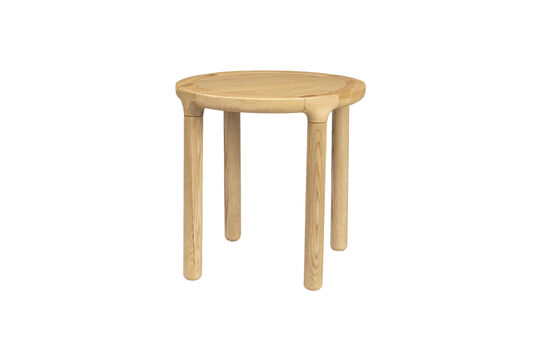 Round 45 cm natural wood side table Storm Clipped