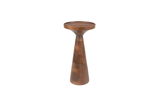 Round Acacia Side Table Brown Floss Clipped