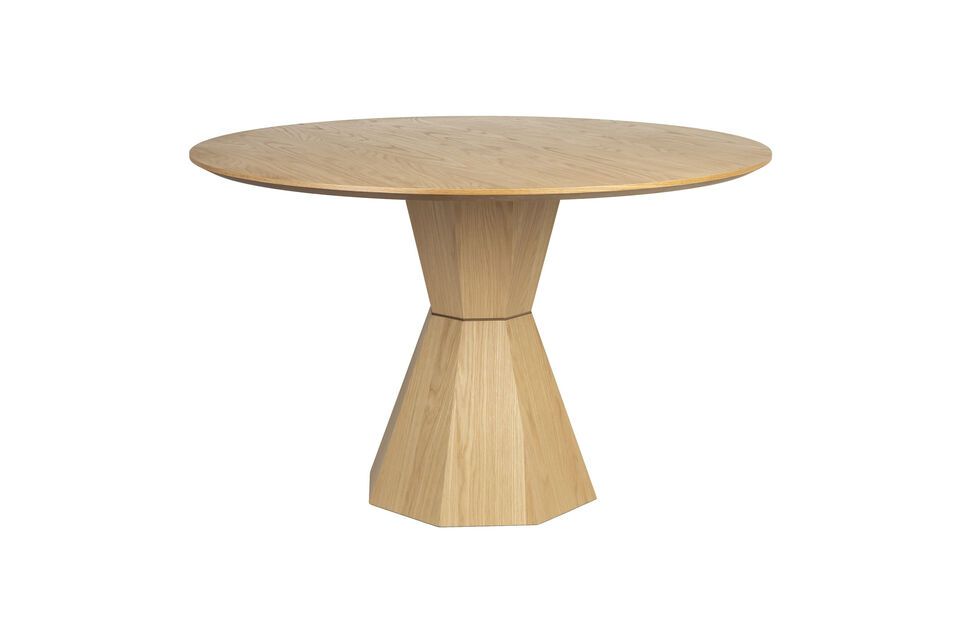 Round beige wood dining table Lotus Zuiver