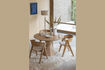 Miniature Round beige wood dining table Lotus 2