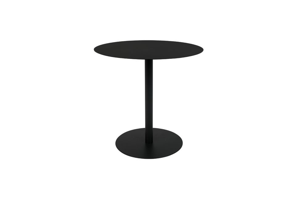 Round black steel side table Snow - 6