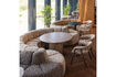 Miniature Round corner bouclé brown dining bench Mojo 2