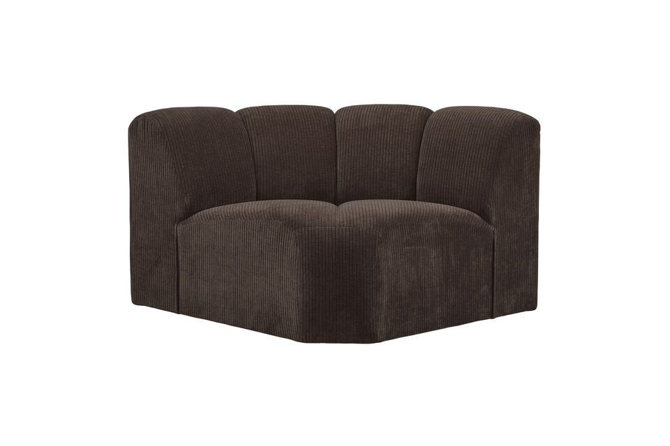 Round corner element rib fabric brown Mojo Woood