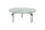 Miniature Round glass and silver metal coffee table Marly Clipped