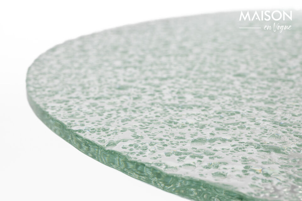 Round glass and silver metal coffee table Marly - 9