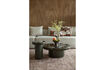 Miniature Round green mango wood coffee table Mush 80 2