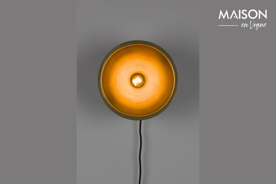 Round M wall lamp in black iron Sunny White Label