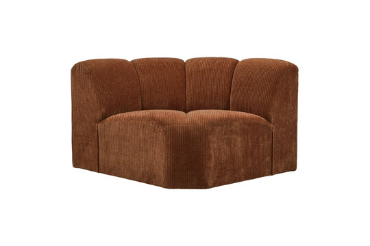 Round modular corner element rib fabric rust brown MOJO