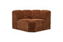 Miniature Round modular corner element rib fabric rust brown MOJO Clipped