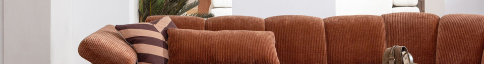 Material Details Round modular corner element rib fabric rust brown MOJO