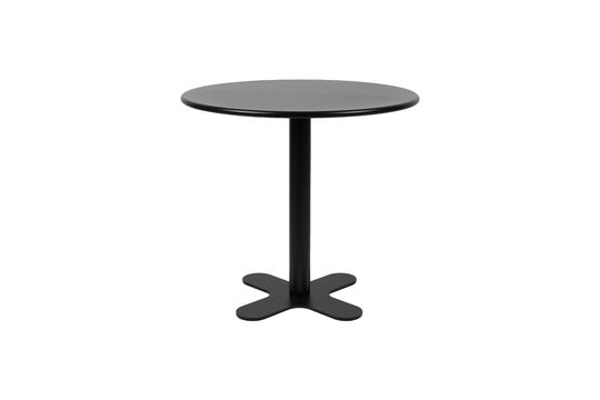 Round outdoor bistro table in black metal Sanjay Outdoor