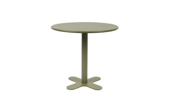 Round outdoor bistro table in green metal Sanjay Outdoor