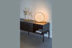 Miniature Round table lamp in brown wood Sien 3