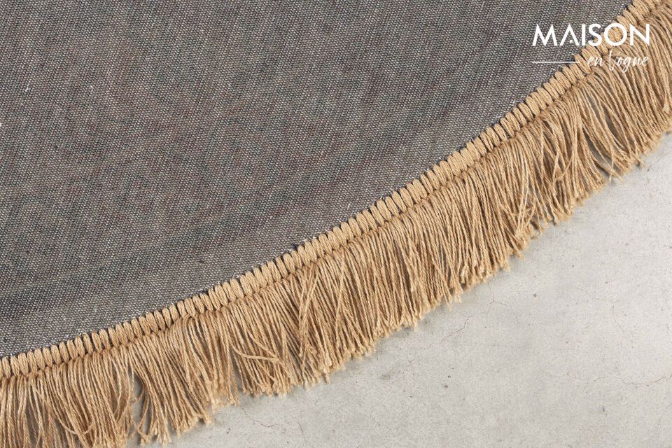 Rug 160x160 cm in green fabric Raz - 8