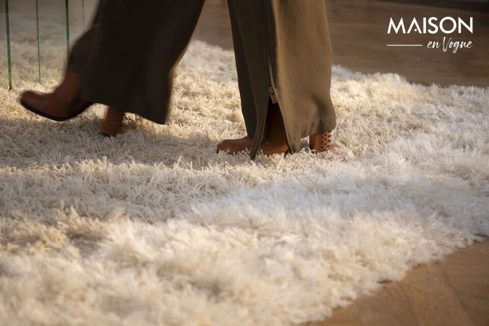 Rug 160x230 cm in beige wool Curly - 10