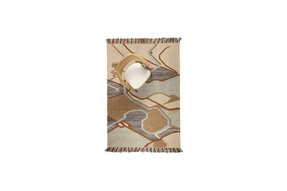Rug 160x230 cm in orange recycled plastic Saigon - 8