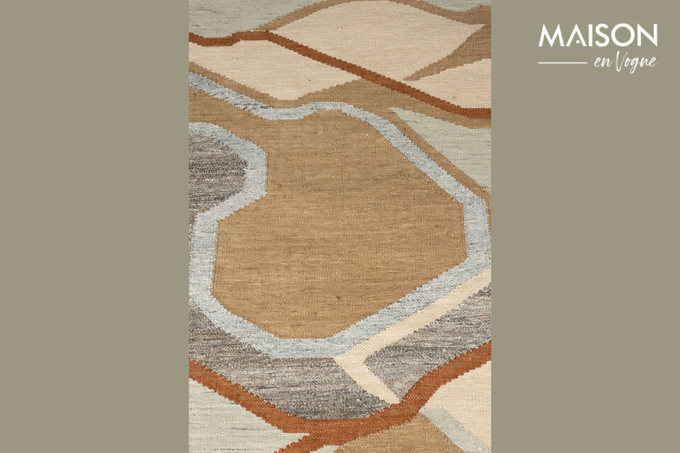 Rug 160x230 cm in orange recycled plastic Saigon - 11