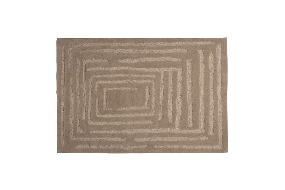 Rug 170x240 cm Wool Sand Alicia Woood