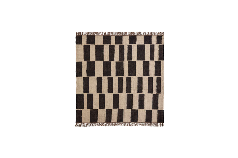 Rug 180x180 cm Jute and Wool Black and Natural HDGraph House Doctor