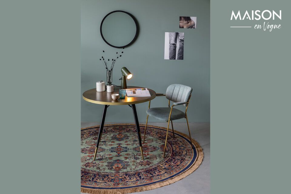 Rediscover timeless charm with the Raz green fabric rug