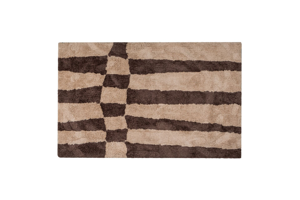 Rug 200x300 cm Polyester Natural/Brown Fafa Woood