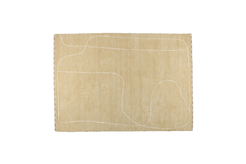 Rug 200x300 in beige polyester Doodle Zuiver