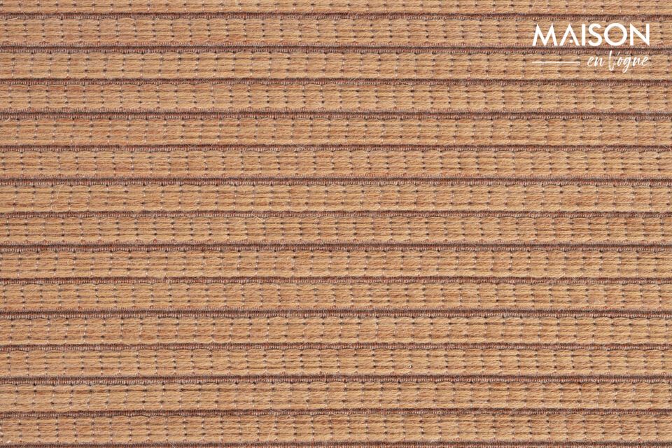 Its vibrant color and densely woven stripe pattern add a dynamic touch to any living space