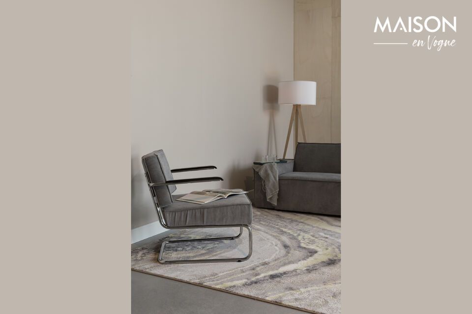 Rug 300x200 cm in grey fabric Solar - 9