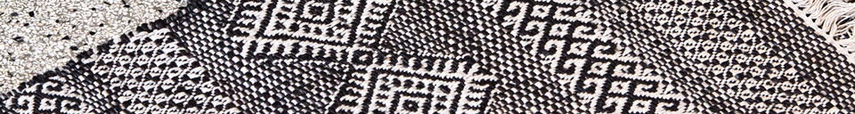 Material Details Rug 90x60 cm Jute and Cotton Black and Natural Ethnic