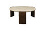 Miniaturansicht Runder Couchtisch 90 cm aus Travertin und braunem Holz Valcour ohne jede Grenze