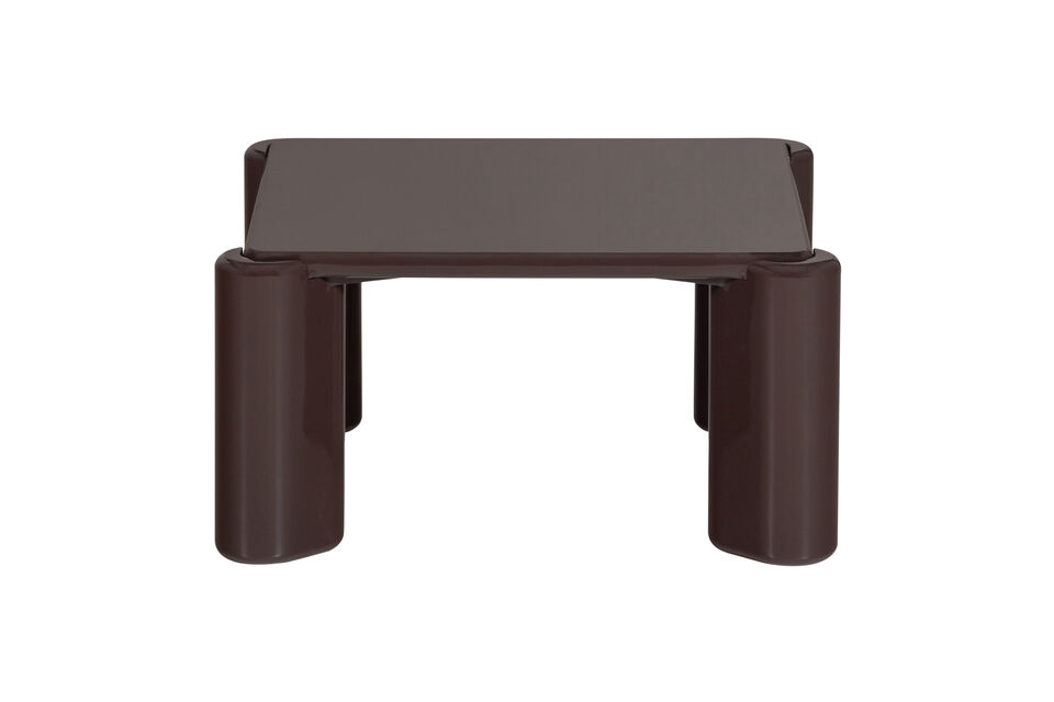 De donkerbruine kleur en de glanzende afwerking geven de tafel een verzorgd en luxe uiterlijk
