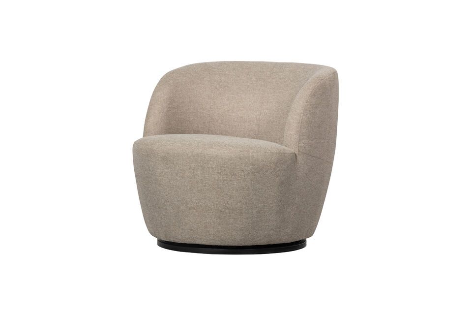 Sand woven fabric swivel chair Serra Woood