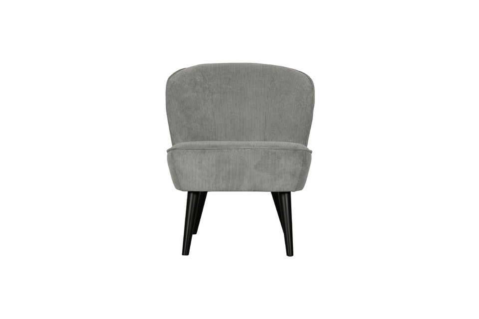 Sara green ribbed armchair Woood