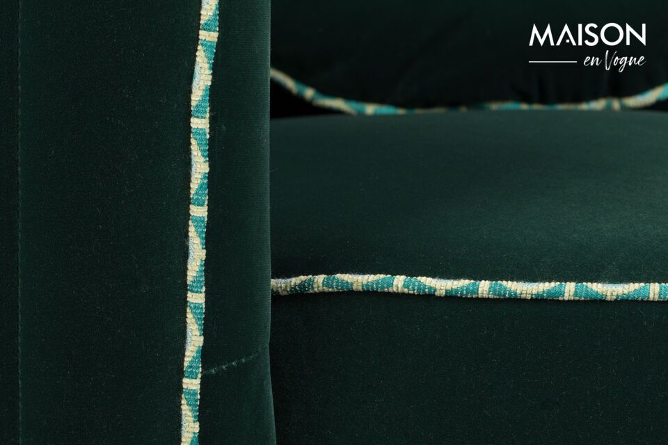 Sassy dark green velvet armchair - 8