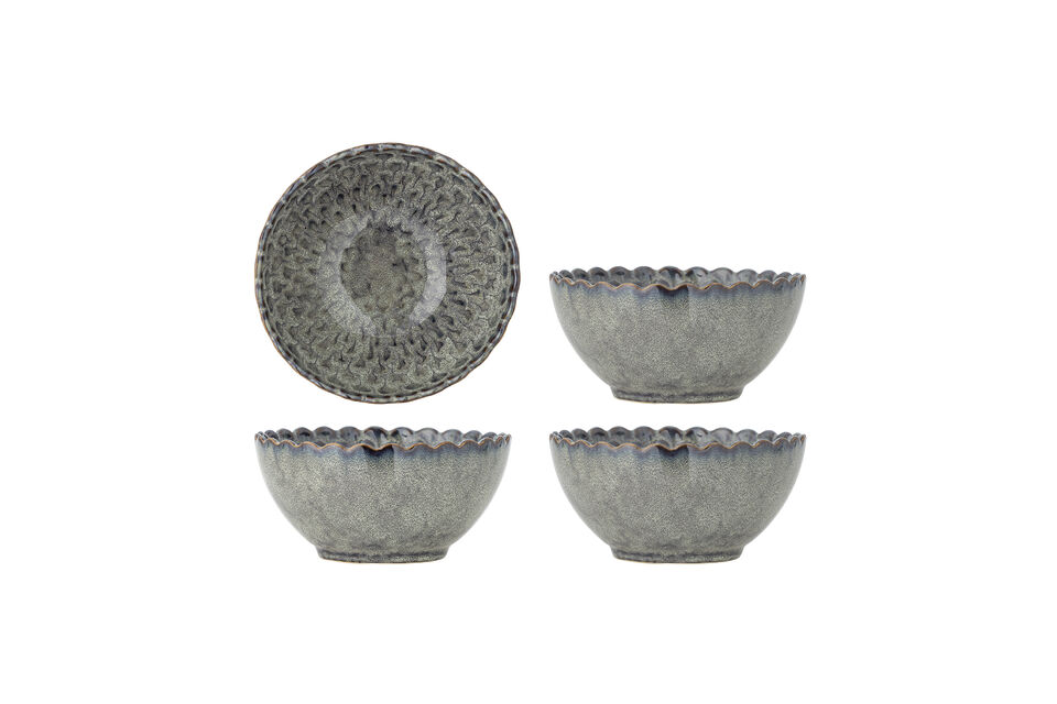 Schale 4er-Set D15,5xH7,5 cm aus grauem Steingut Katrina Marken
