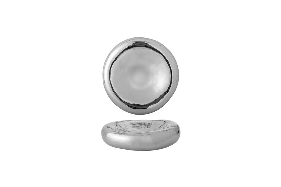 Schale D23 cm aus Steingut in Silber Shine Bloomingville