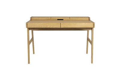Schreibtisch aus beigem Holz Kaat