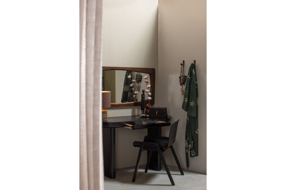 Schwarzer Schreibtisch Hergestellt aus MDF mit schwarzer Furnierschicht Von schwerer Qualität H 75