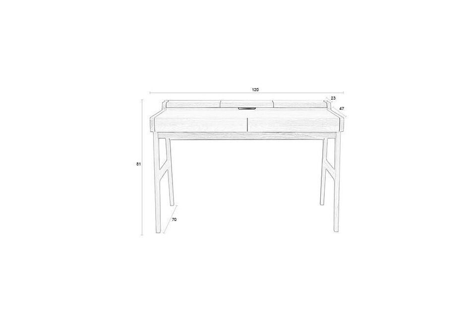 Scrivania in legno beige Kaat - 13