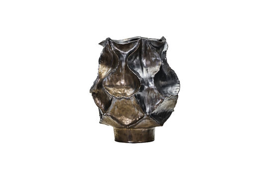 Sculptural Antique Metallic Stoneware Vase HDWaves Clipped