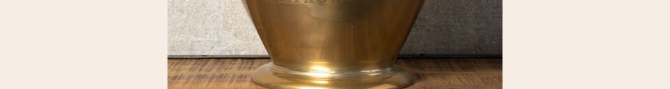 Mise en avant matière Seau à glace en aluminium or Anses