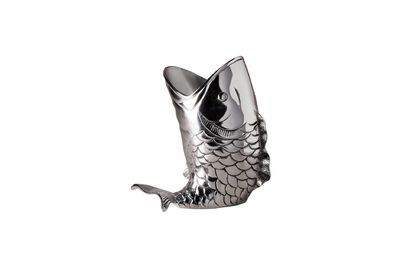 Seau à glace poisson en aluminium Argent