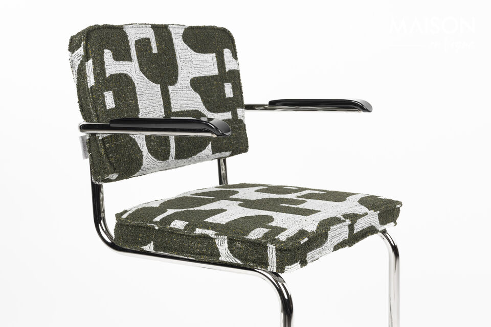 Sedia con braccioli in tessuto verde Ridge Kink Deco Symbols - 6