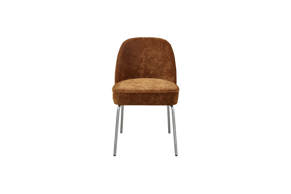 Sedia da pranzo elegante e confortevole con gambe cromate Forme morbide e piacevoli Rivestita in