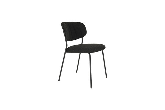 Guarda il profilo del prodotto sedia da pranzo in bouclé nero Jolien Sedia da pranzo in bouclé nero Jolien