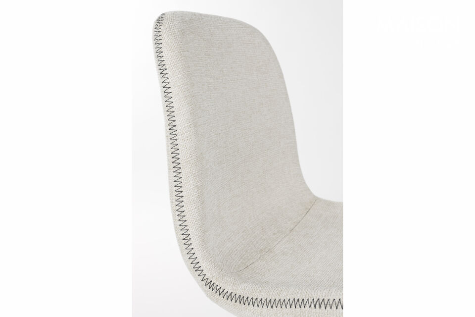 Sedia da pranzo in poliestere beige Lester - 9